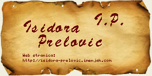 Isidora Prelović vizit kartica